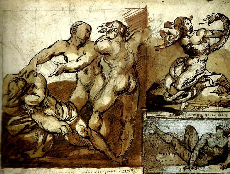 Theodore   Gericault feuille d'etudes